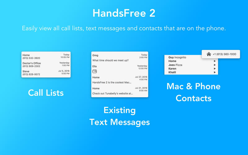 HandsFree for Mac 2.6.5 破解版 - Mac上直接打电话发短信