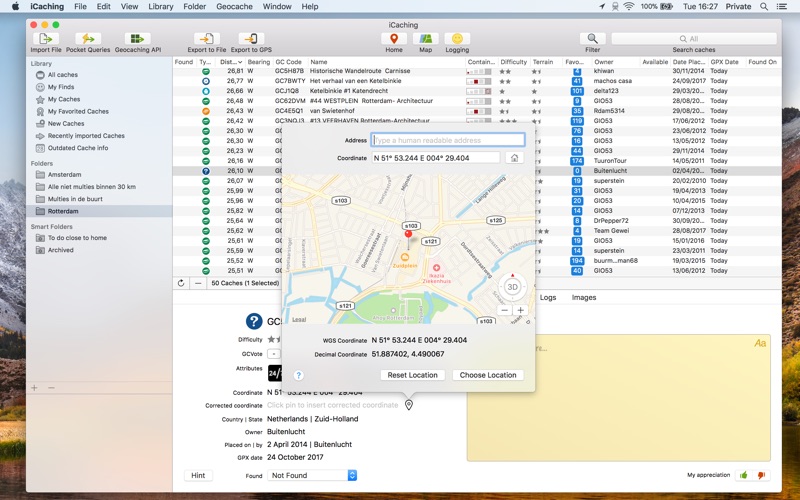 iCaching for Mac 7.0 破解版 - Mac上排名第一个Geocaching工具