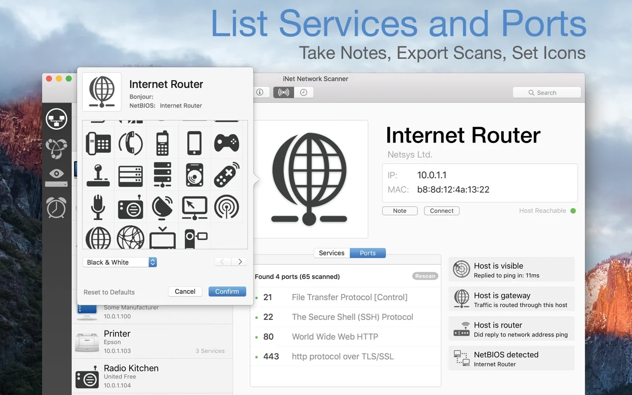 iNet Network Scanner for Mac(网络扫描软件)v2.9.5中文版