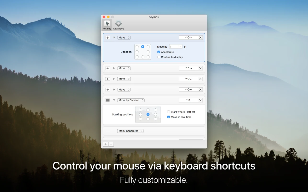 Keymou for mac 1.2.10 (键盘控制鼠标指针工具)