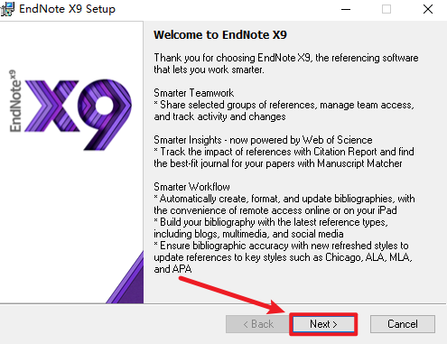 EndNote X9文献管理软件简体中文破解版下载-EndNote X9图文安装教程插图3